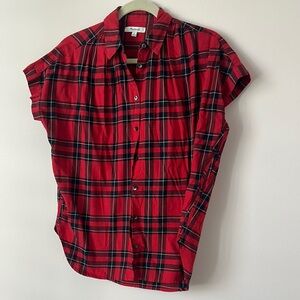 Madewell Red Plaid Cotton Shirt